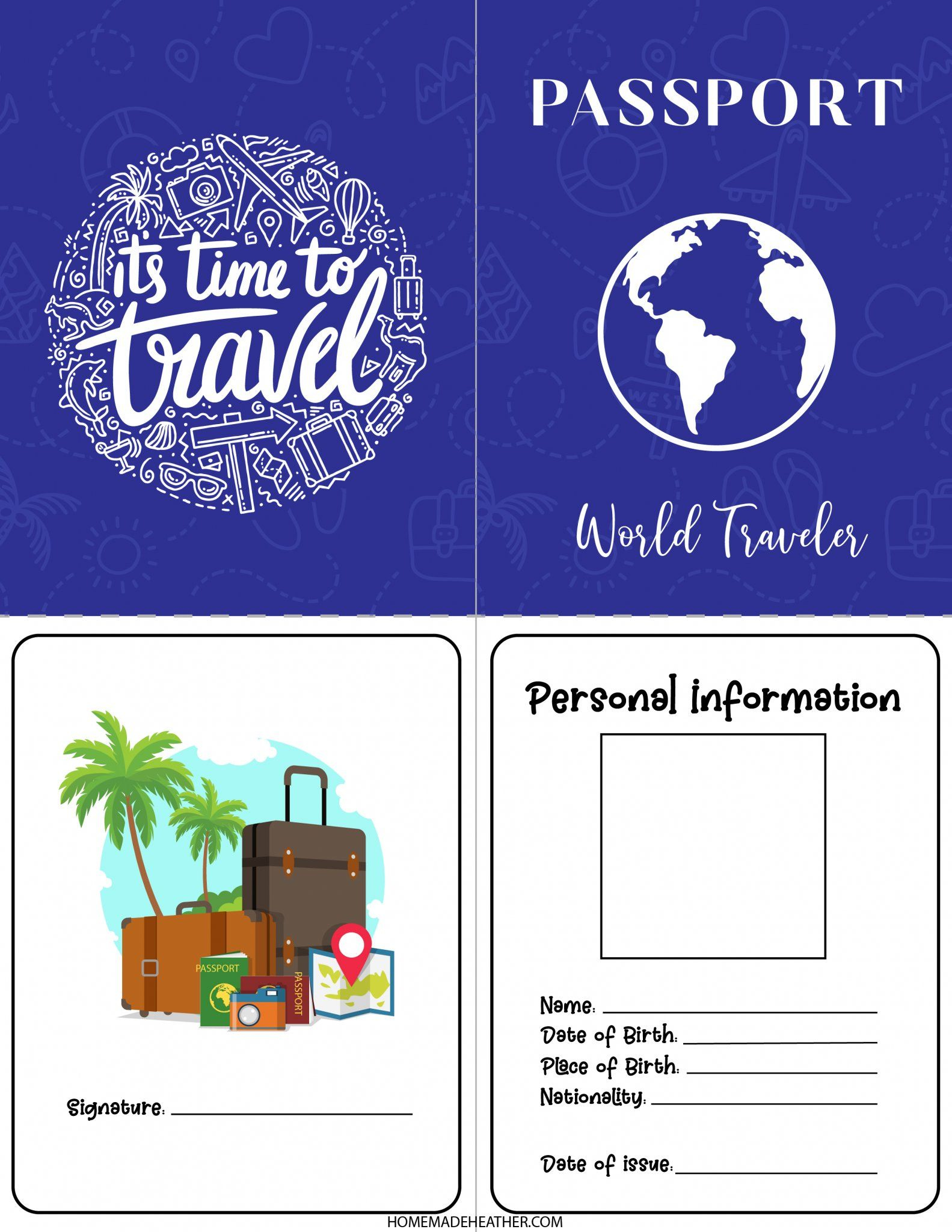 Free Pretend Travel Printables | Travel Printables, Passports For in Free Printable Passport Template