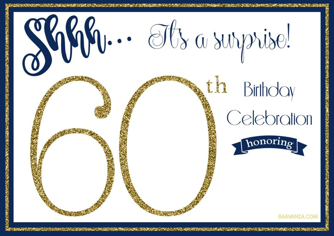 Free Printable 60Th Birthday Invitations | Birthday Invitation for Free Printable Surprise 60th Birthday Invitations