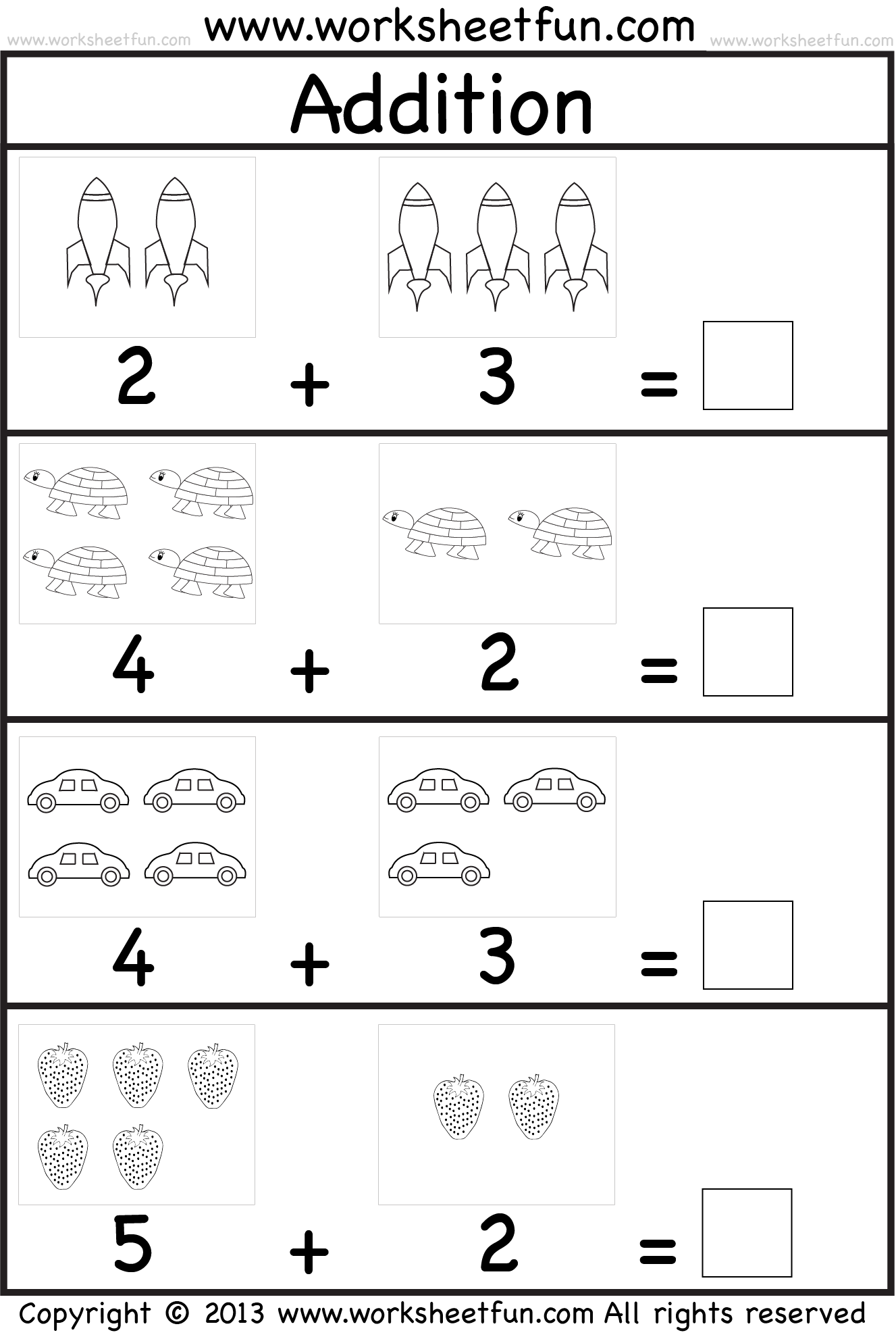 Free Printable Addition Worksheets for Free Printable Preschool Addition Worksheets