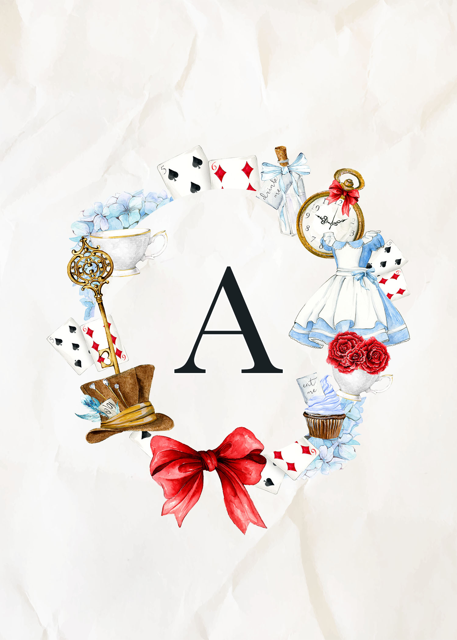 Free Printable Alice In Wonderland Monograms | The Cottage Market within Alice in Wonderland Free Printables