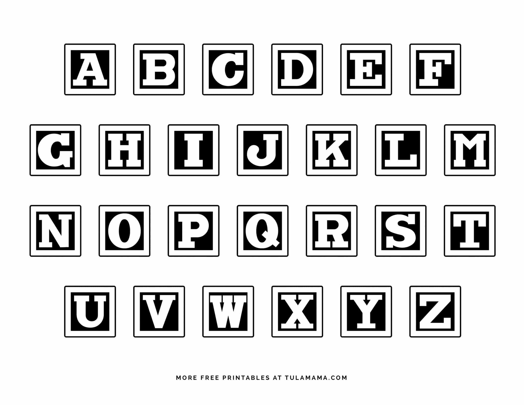 Free Printable Alphabet Blocks &amp;amp; Coloring Pages - Tulamama pertaining to Free Printable Block Letters