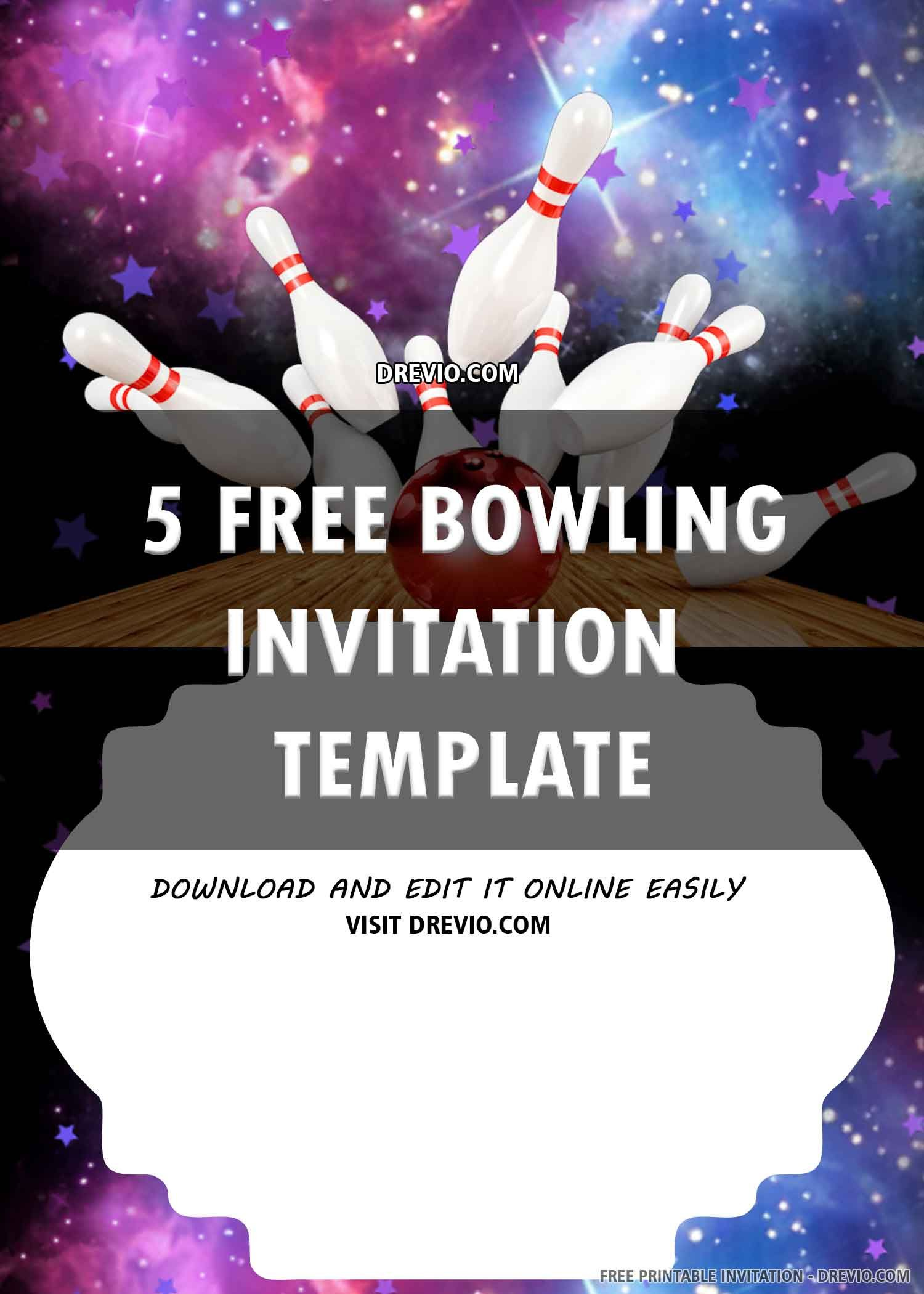 Free Printable) – Amazing Bowling Birthday Invitation Template regarding Free Printable Bowling Invitation Templates