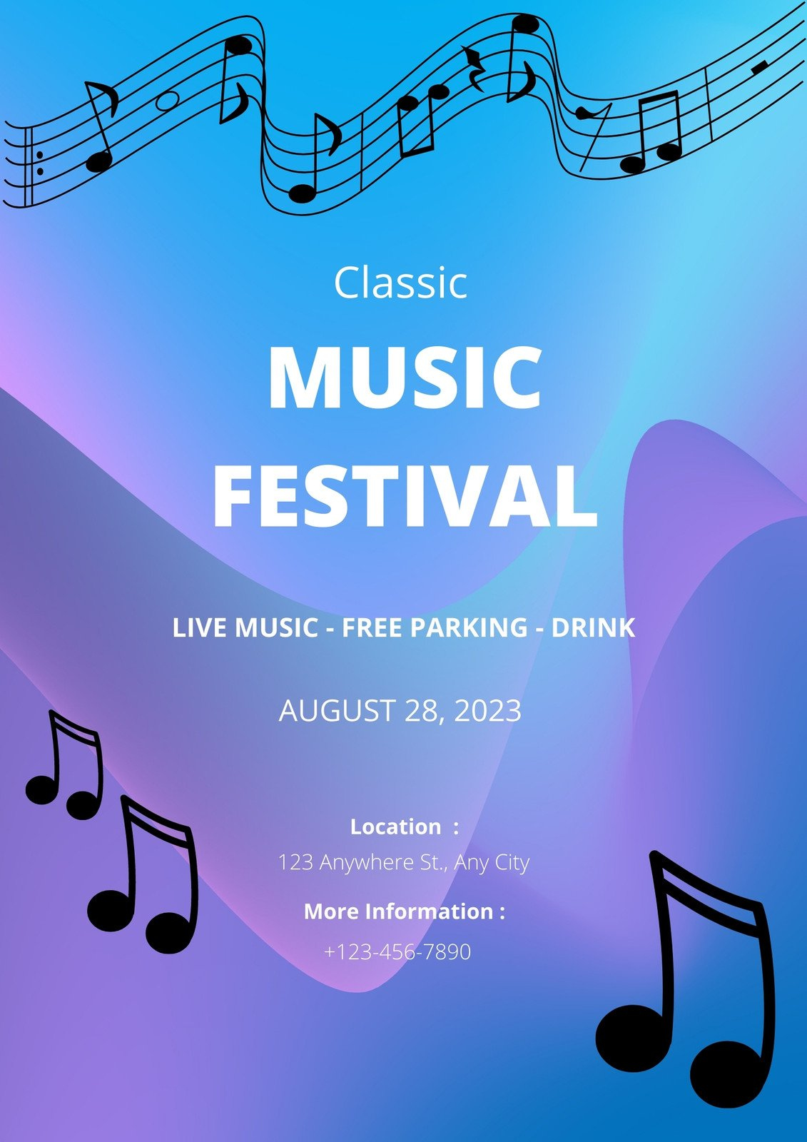 Free Printable And Customizable Band Flyer Templates | Canva within Free Printable Music Posters