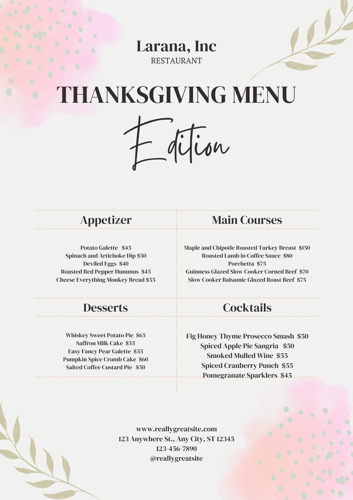 Free Printable And Customizable Dinner Party Menu Templates | Canva pertaining to Free Printable Dinner Party Menu Template