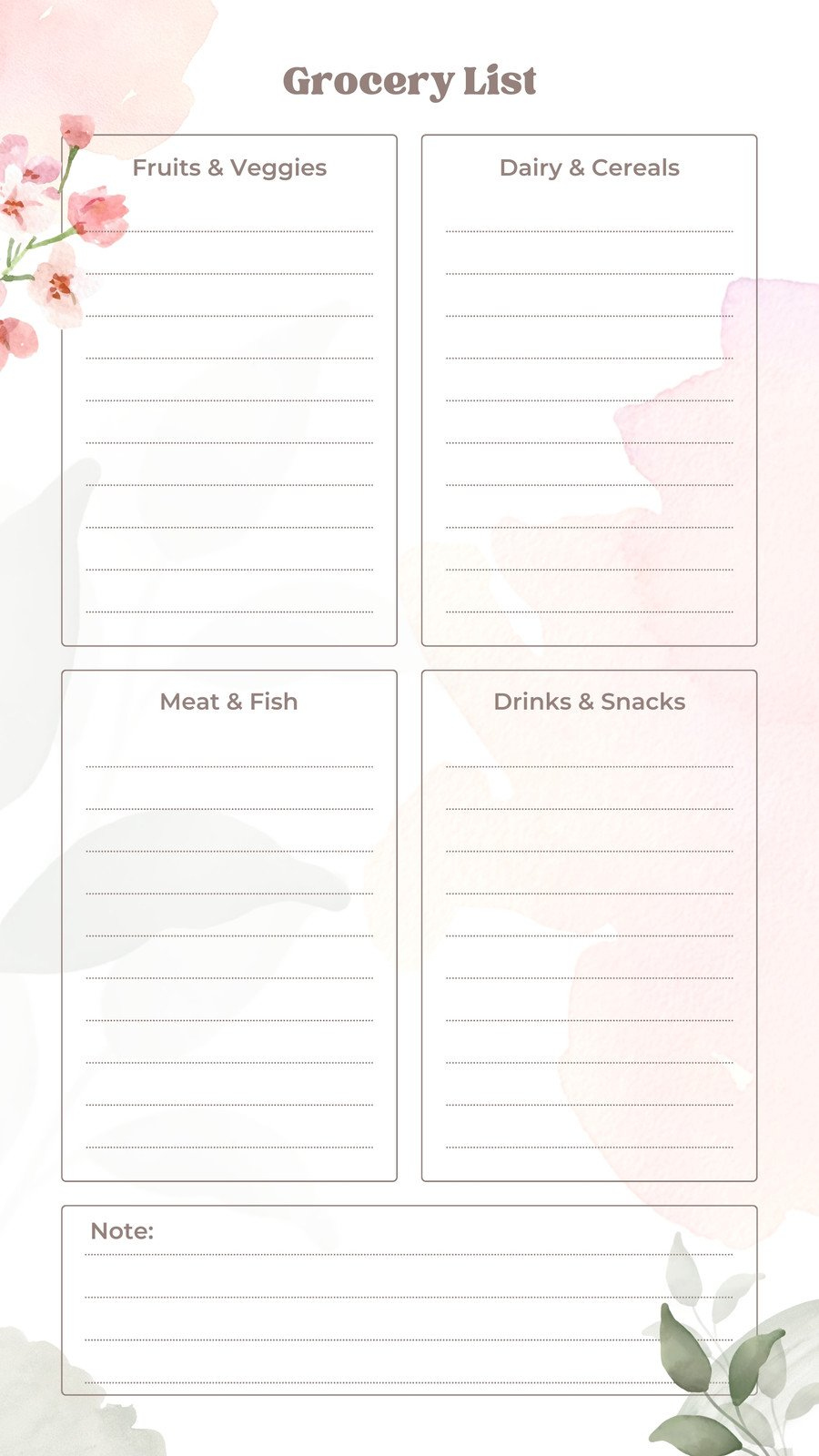 Free Printable And Customizable Grocery List Templates | Canva inside Free Printable Shopping List