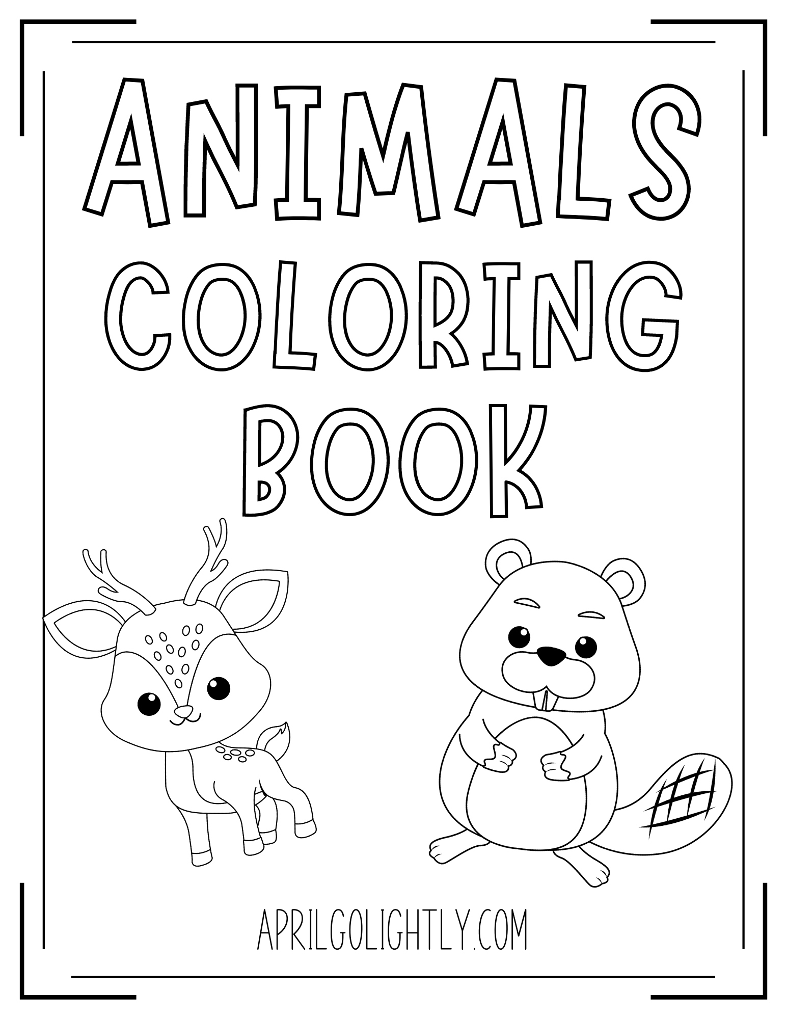 Free Printable Animals Coloring Book - April Golightly for Free Printable Coloring Book