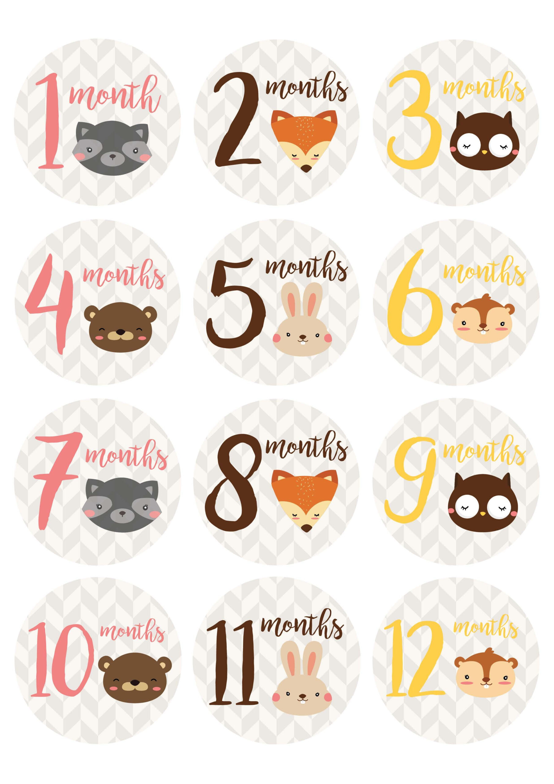 Free* Printable Baby Milestone Stickers From Countryside Amish regarding Free Printable Baby Month Stickers