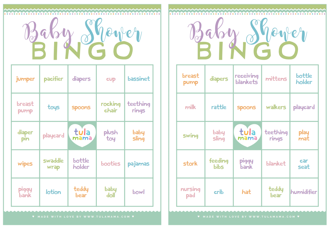 Free Printable Baby Shower Bingo for Baby Bingo Free Printable