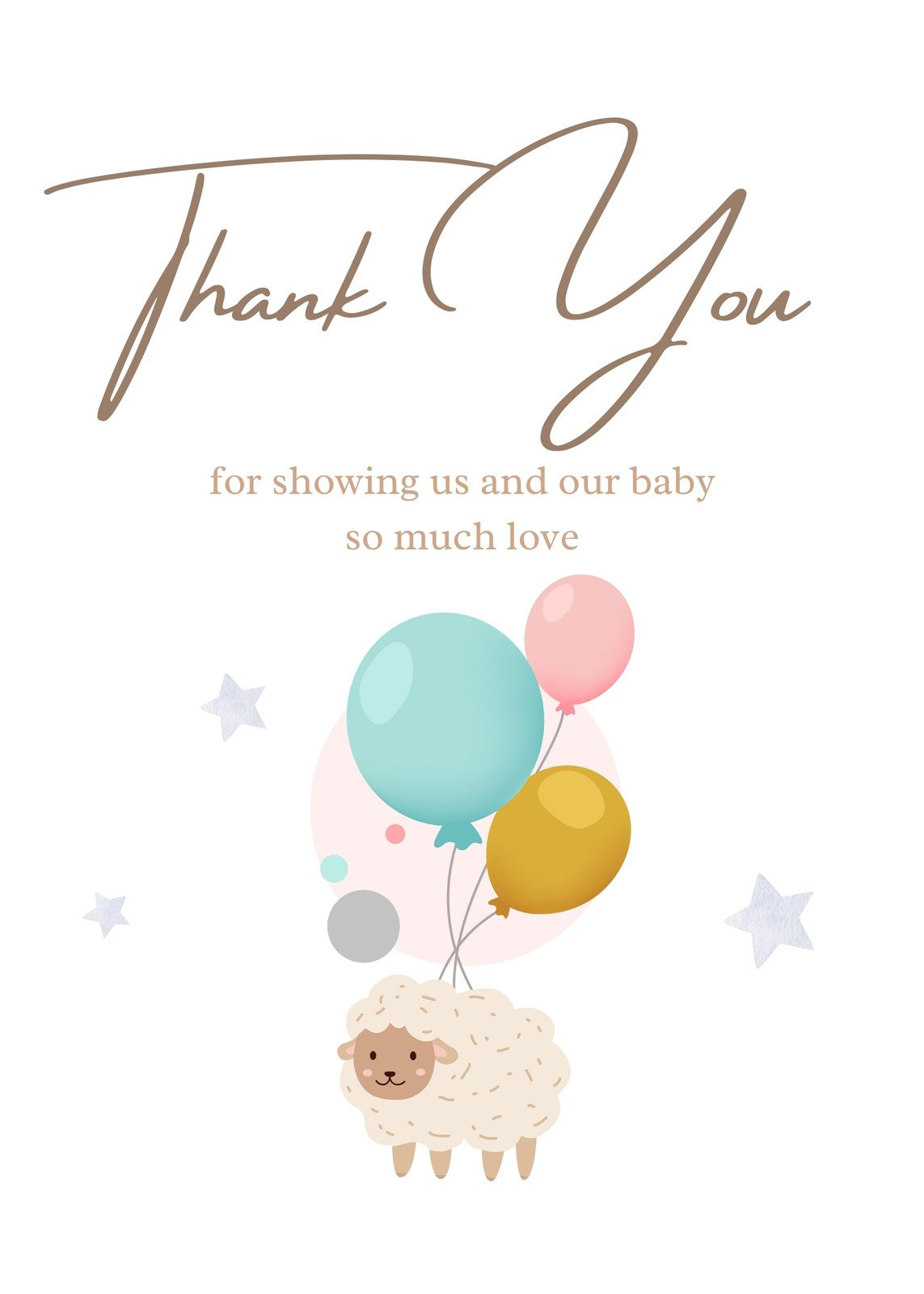 Free Printable Baby Shower Thank You Card Templates | Canva in Free Printable Baby Shower Thank You Cards