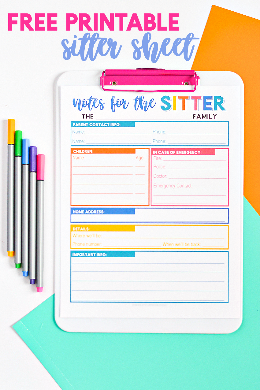 Free Printable Baby Sitter Note Sheet | Babysitter Printable, Free intended for Babysitter Notes Free Printable