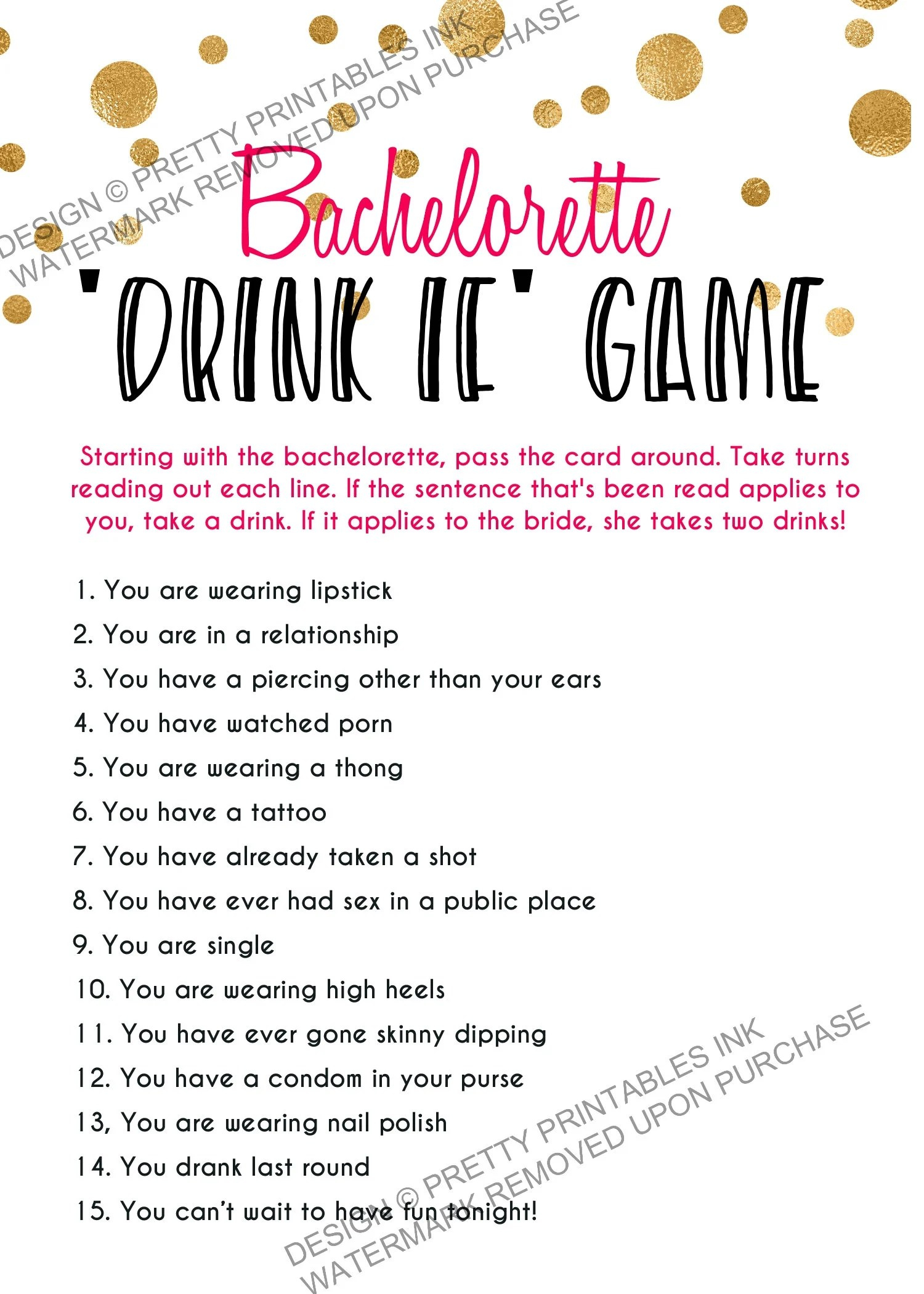 Free Printable Bachelorette Party Games in Free Printable Bachelorette Party Games