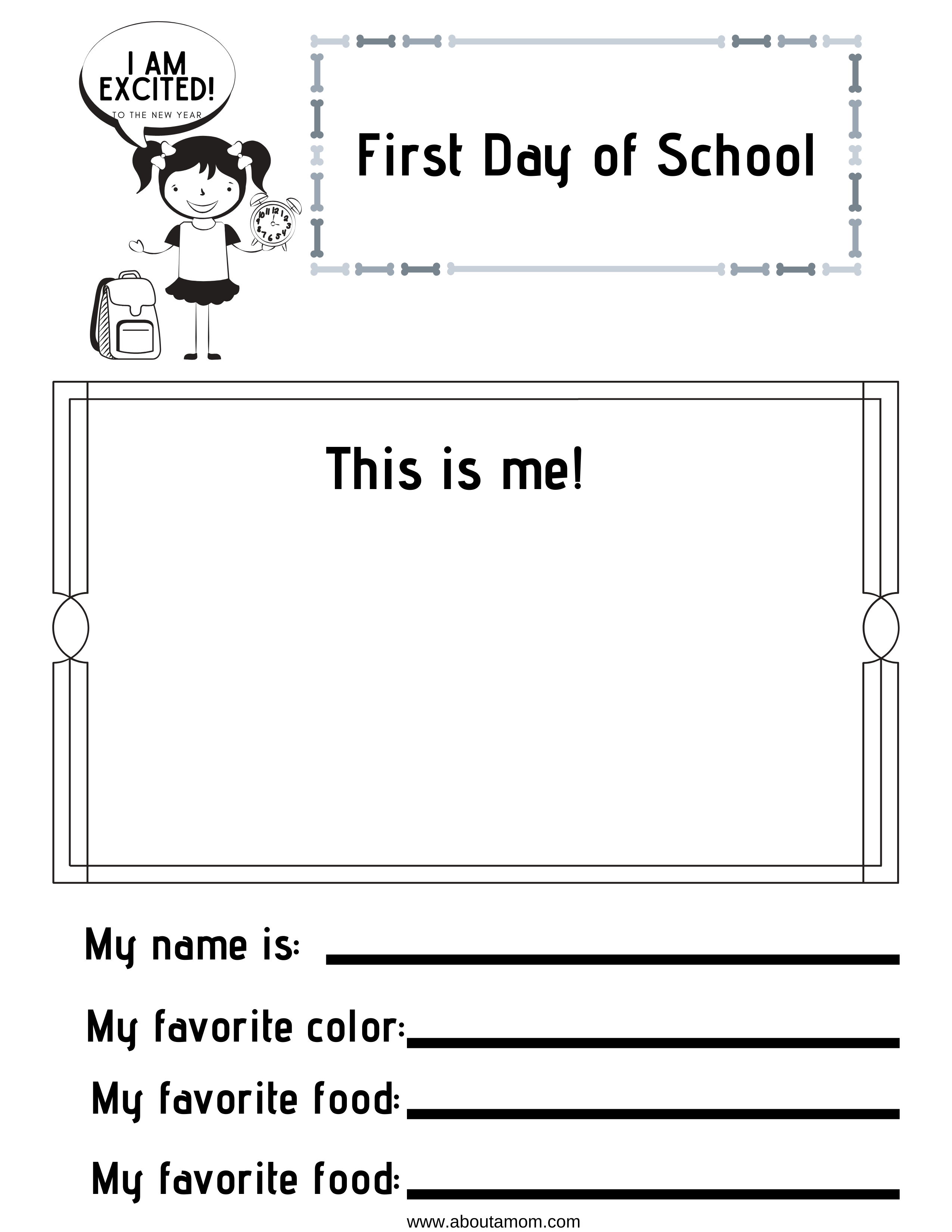 Free Printable Back To School Worksheets - About A Mom in Free Printable Back To School Worksheets For Kindergarten