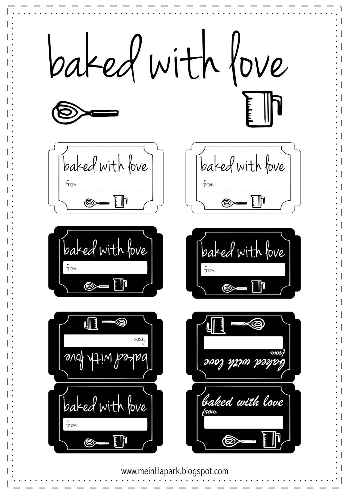 Free Printable Baked With Love Tags - Ausdruckbare Etiketten throughout Free Printable Baking Labels