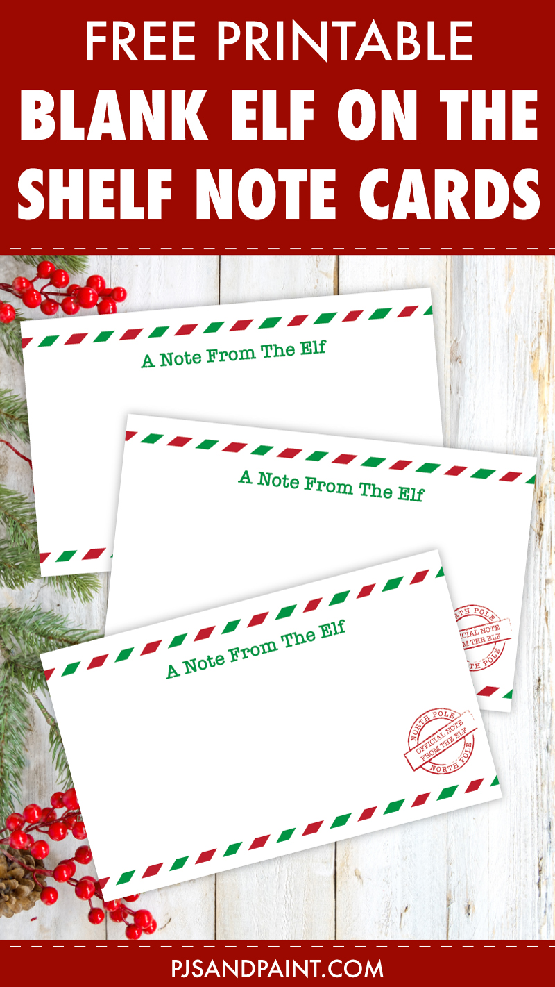 Free Printable Blank Elf On The Shelf Note Cards for Free Printable Elf Stationery