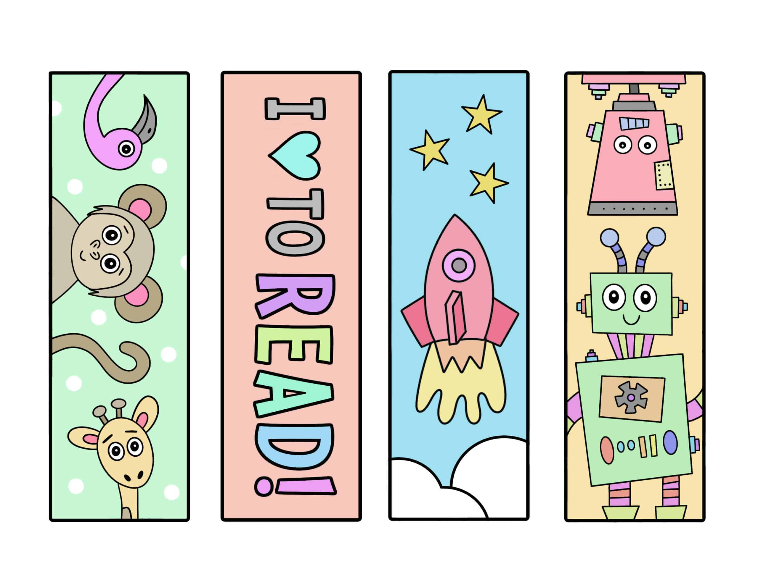 Free Printable Bookmarks To Color! ⋆ The Hollydog Blog for Free Printable Book Marks