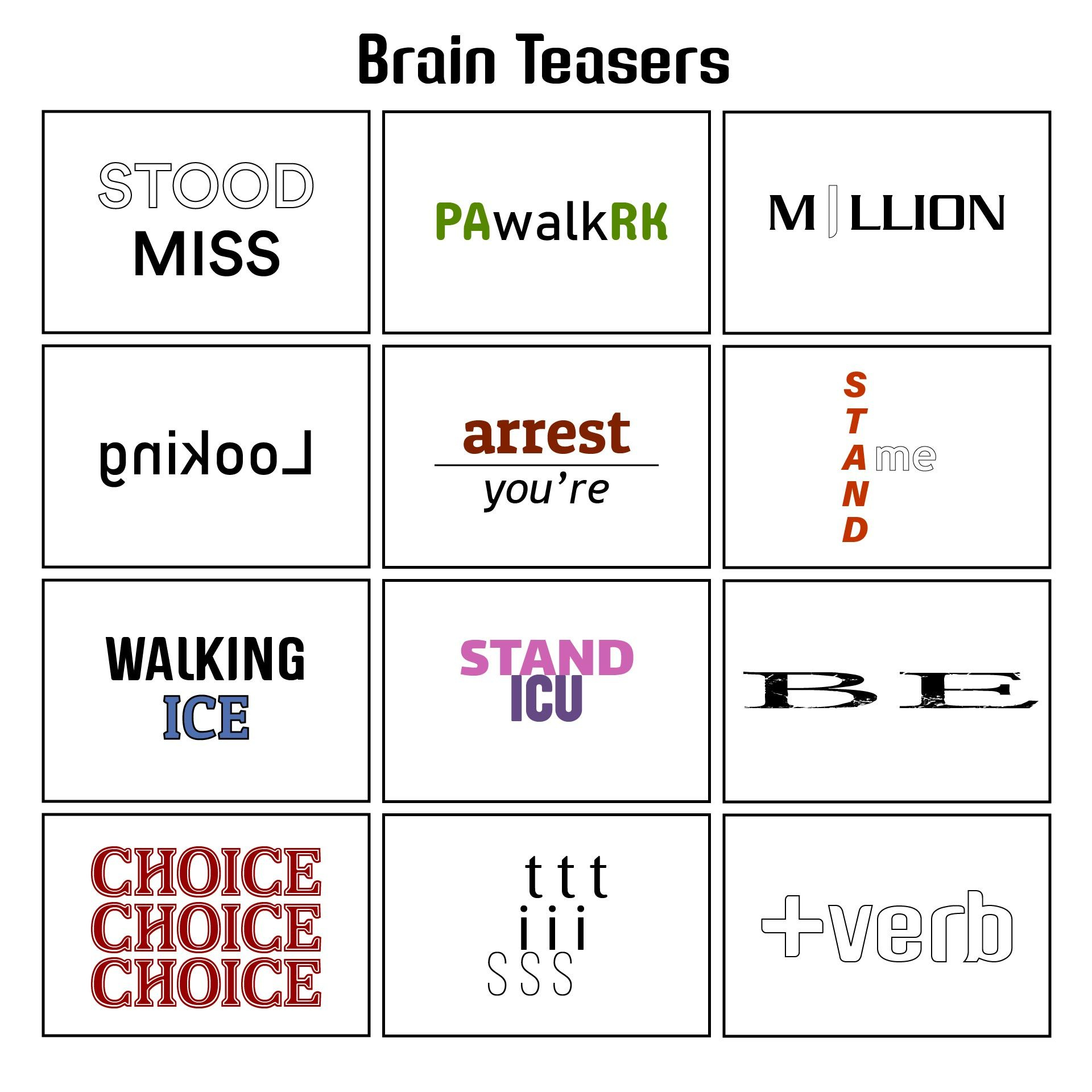 Free Printable Brain Teasers With Answers inside Free Printable Brain Teasers Adults