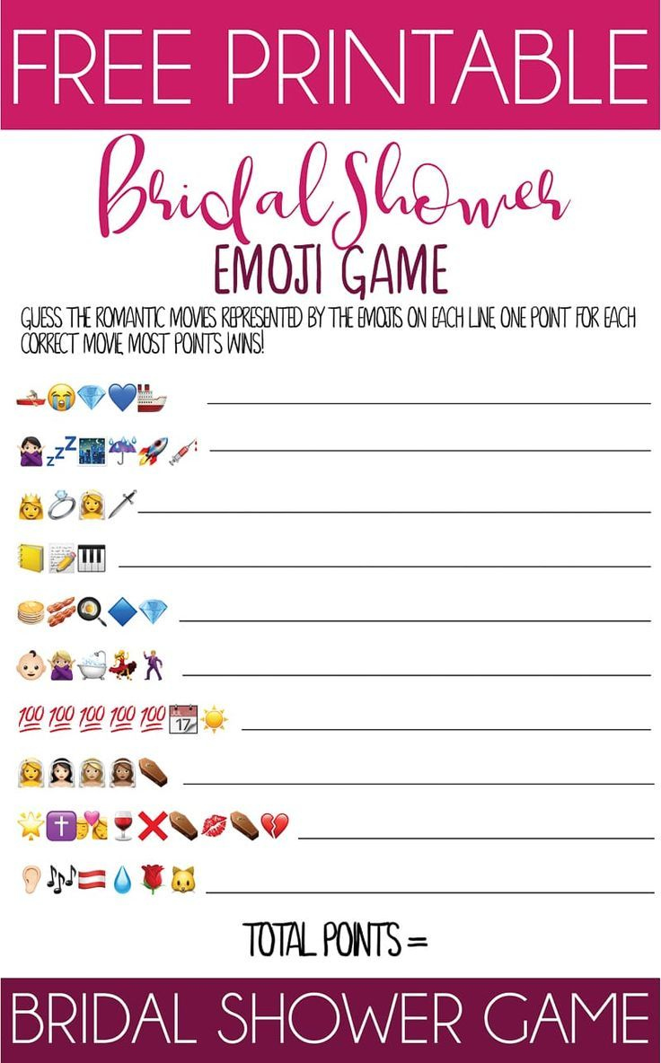 Free Printable Bridal Shower Emoji Game in Wedding Emoji Pictionary Free Printable