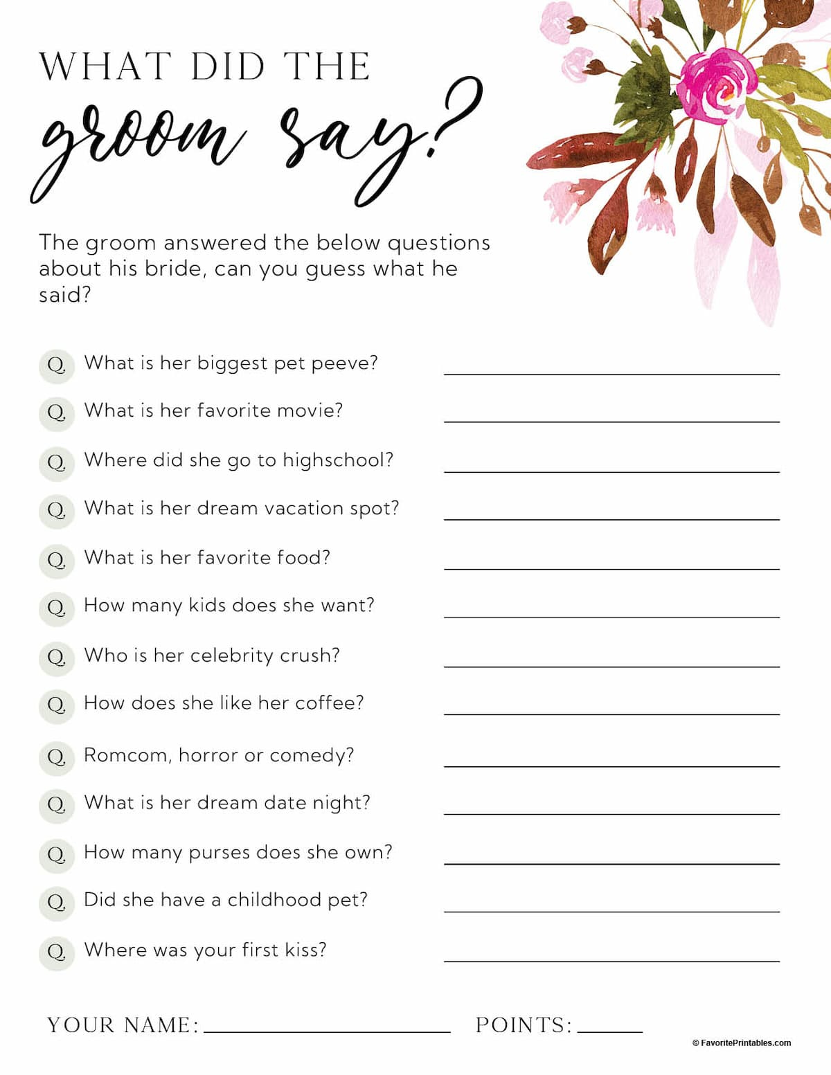 Free Printable Bridal Shower Games - Favorite Printables with Free Printable Bridal Shower Games And Activities