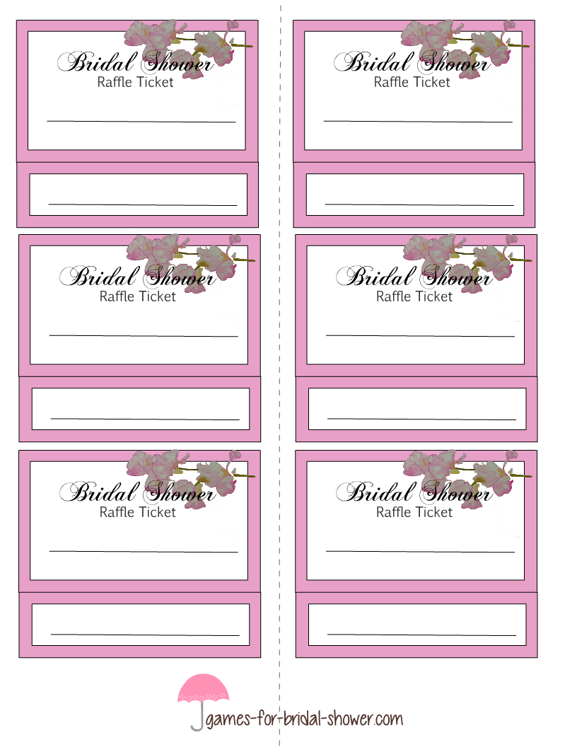 Free Printable Bridal Shower Raffle Tickets with Free Printable Bridal Shower Raffle Tickets