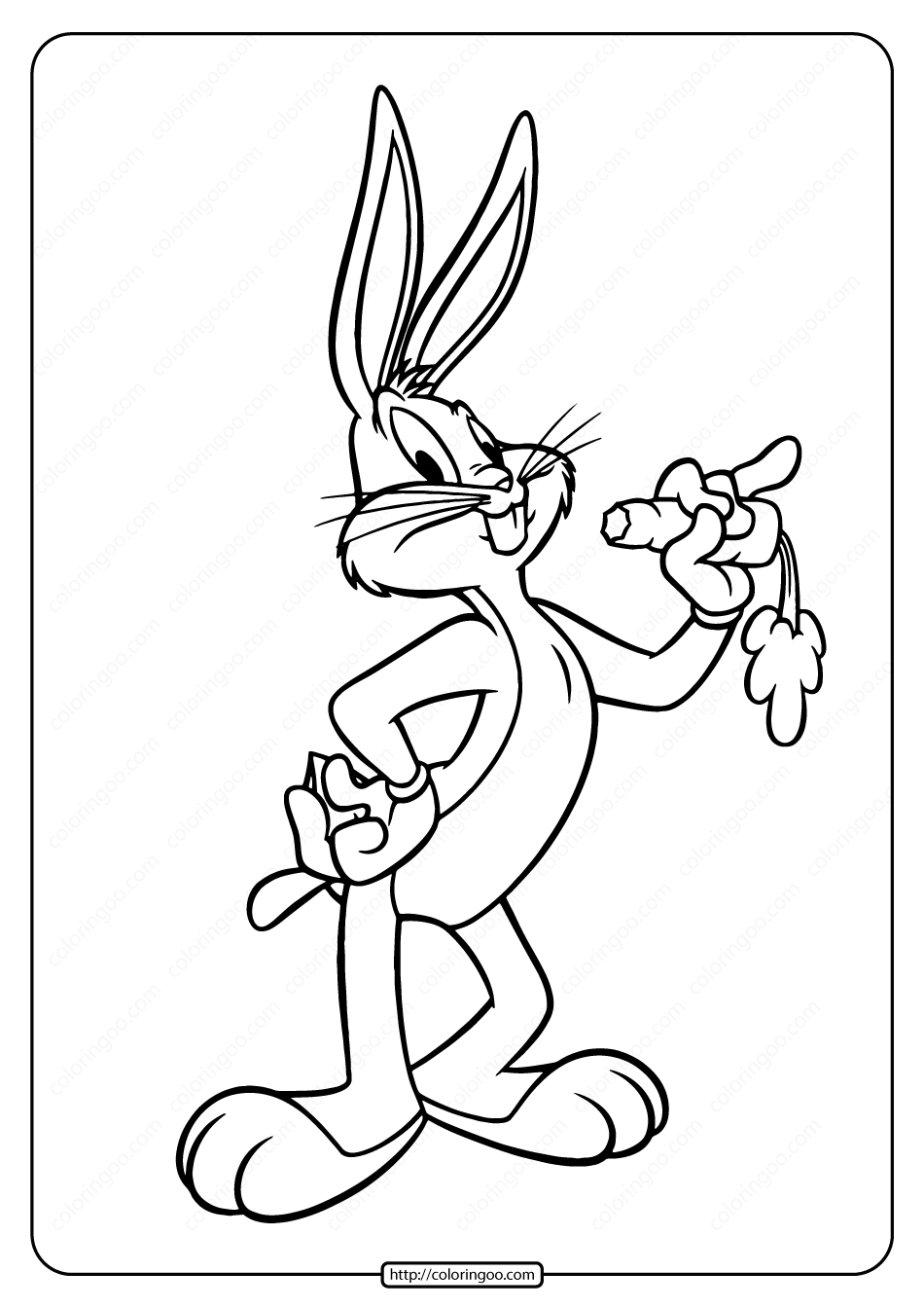 Free Printable Bugs Bunny Pdf Coloring Page 04 | Coloring Pages pertaining to Free Printable Bugs Bunny Coloring Pages