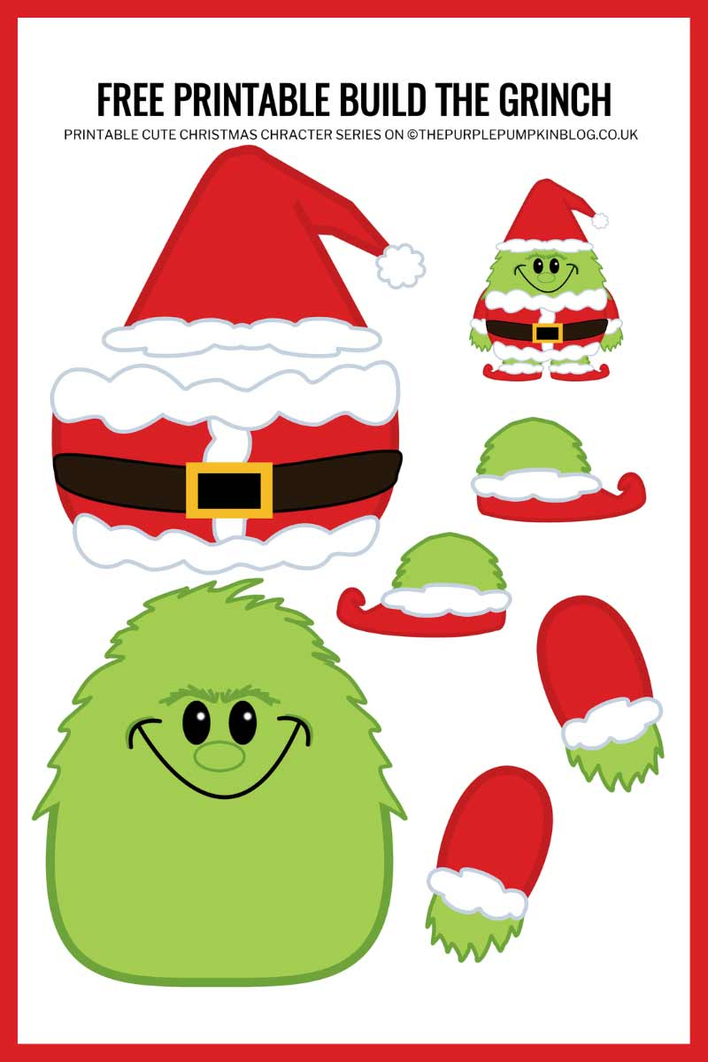 Free Printable Build The Grinch Paper Template (Christmas Craft) intended for Free Grinch Printables