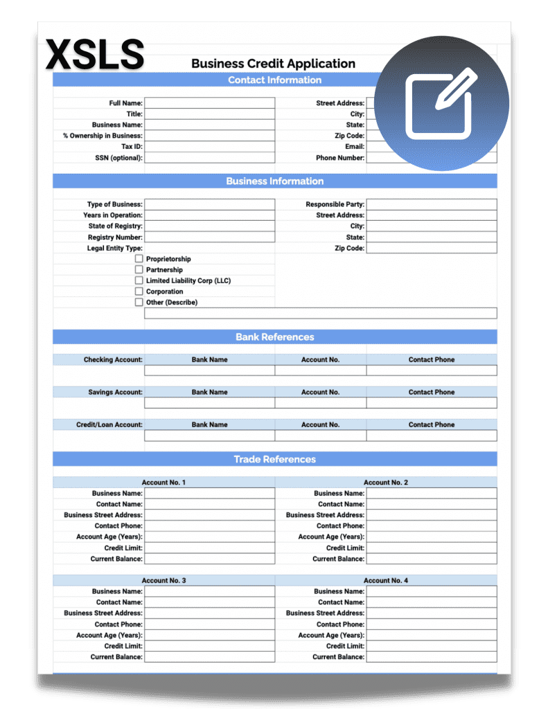 Free, Printable Business Credit Application Template (Plus, How To in Free Printable Business Credit Application Form