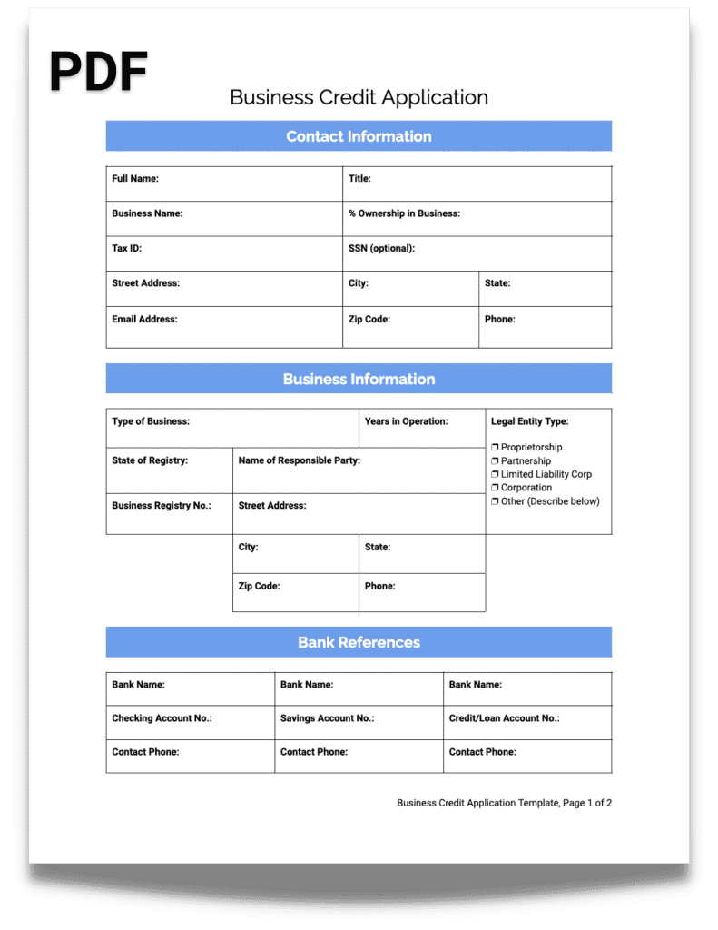 Free, Printable Business Credit Application Template (Plus, How To with Free Printable Business Credit Application Form