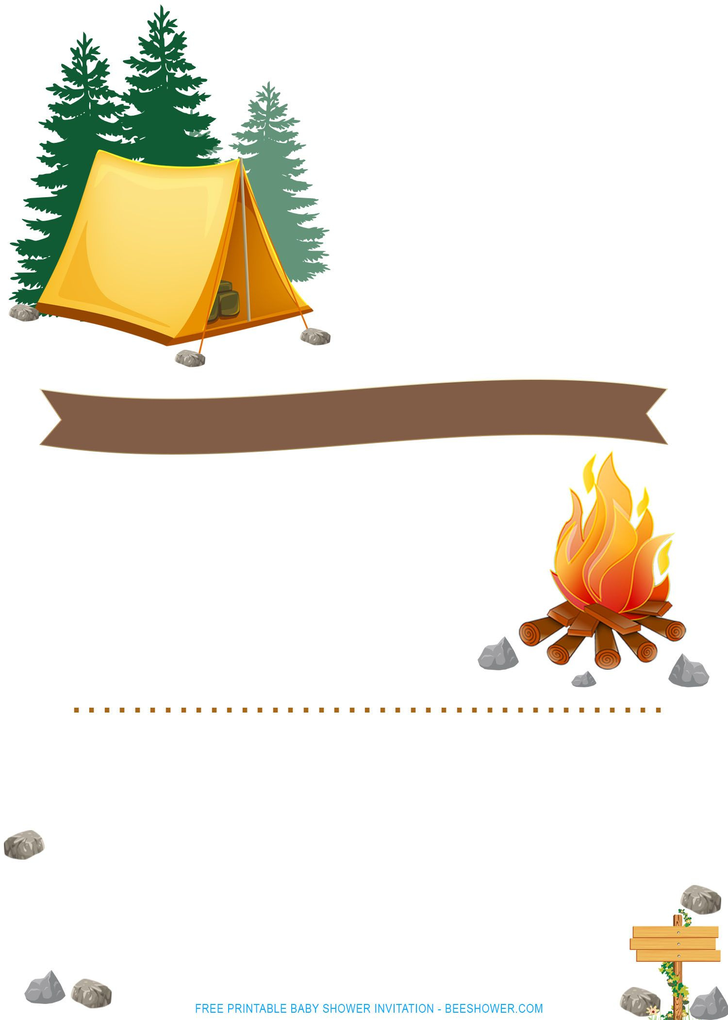 Free Printable) - Camping Party Invitation Templates | Camping regarding Free Printable Camping Themed Birthday Invitations