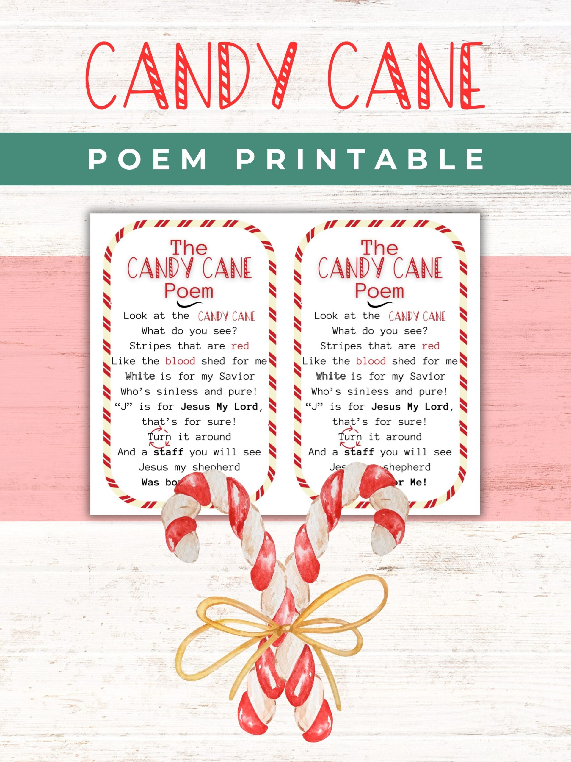 Free Printable Candy Cane Poem | Healing Home for Free Printable Candy Cane Poem