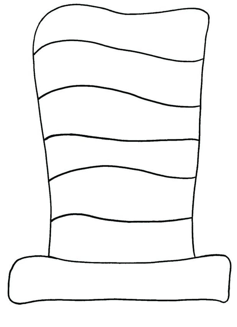 Free Printable Cat In The Hat Coloring Pages pertaining to Free Printable Dr Seuss Hat Template