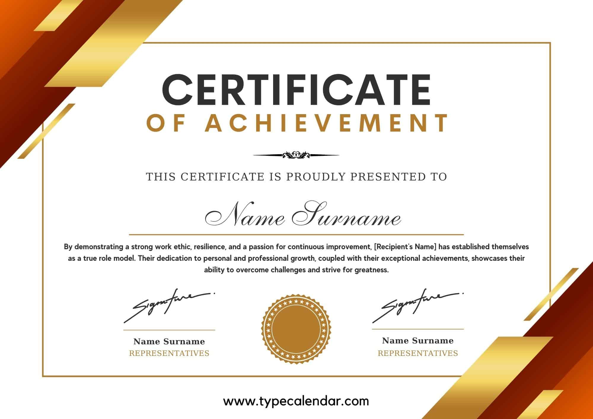 Free Printable Certificate Of Achievement Templates [Pdf, Word, Excel] intended for Free Printable Certificates Of Accomplishment