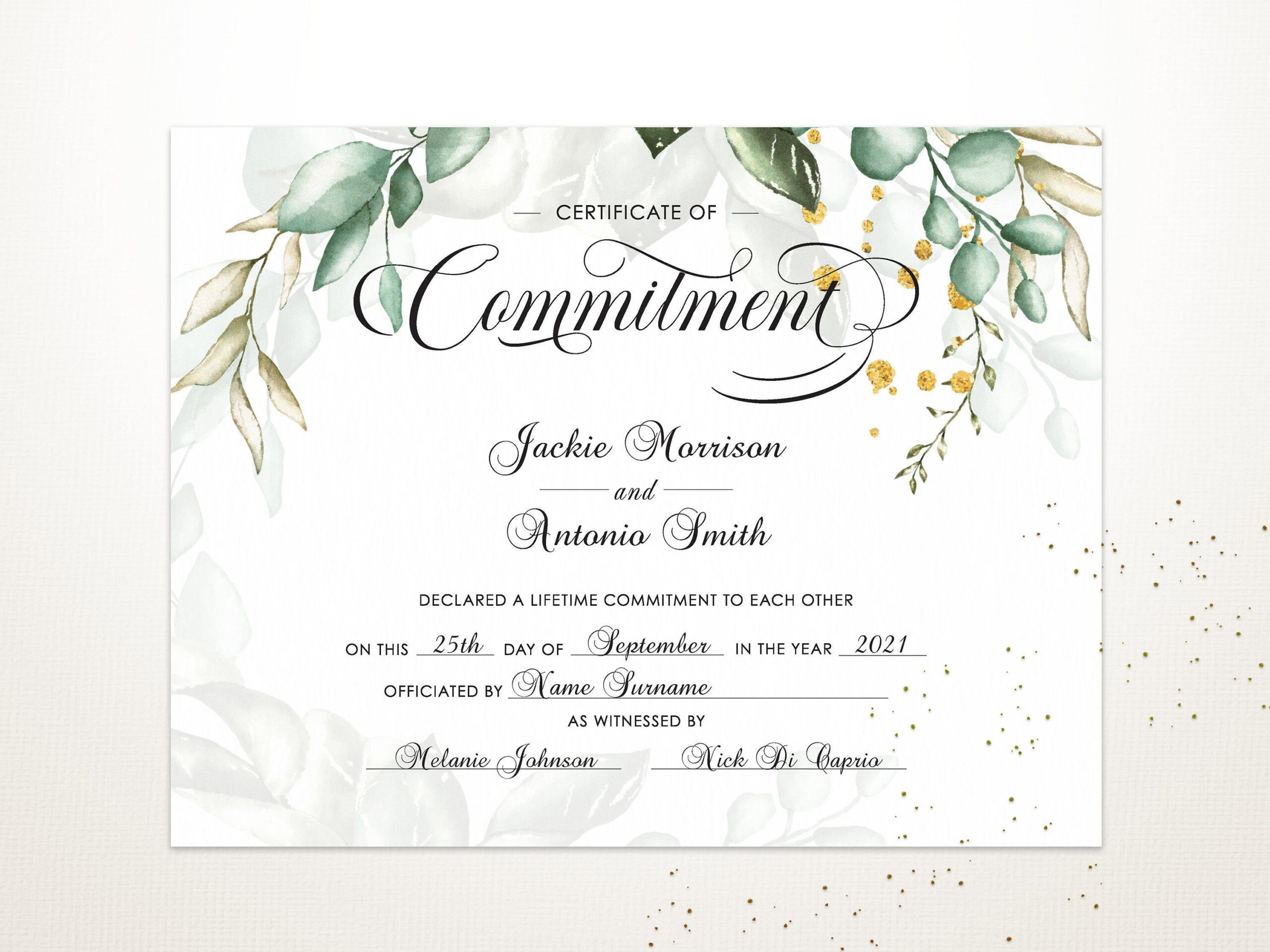 Free Printable Certificate Of Commitment Template - Printable with regard to Commitment Certificate Free Printable