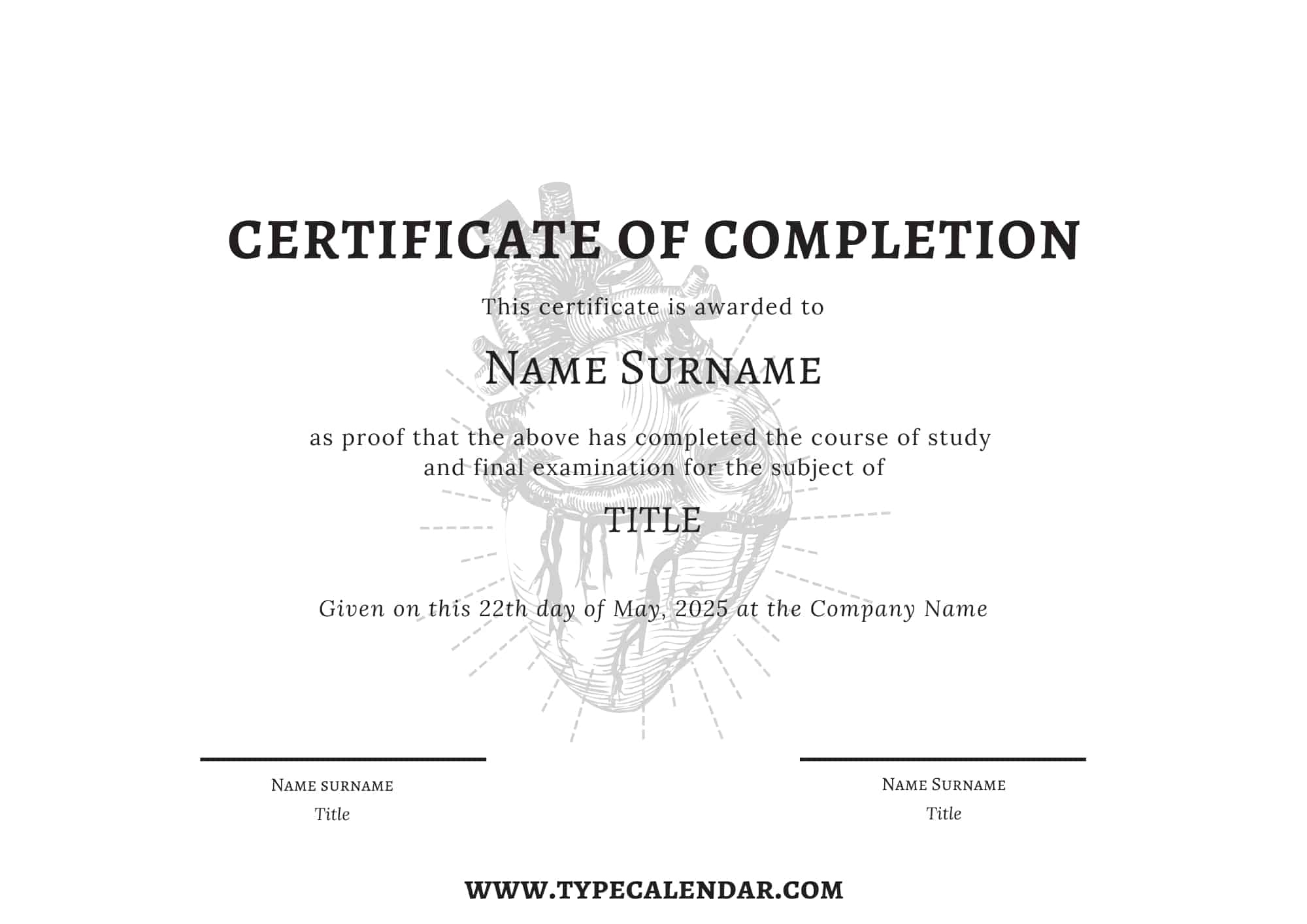 Free Printable Certificate Of Completion Templates [Word, Pdf] with Certificate of Completion Template Free Printable
