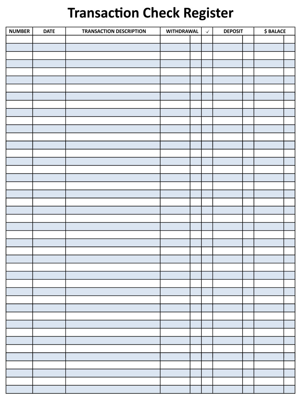 Free Printable Check Registers For Checkbooks inside Free Printable Check Register