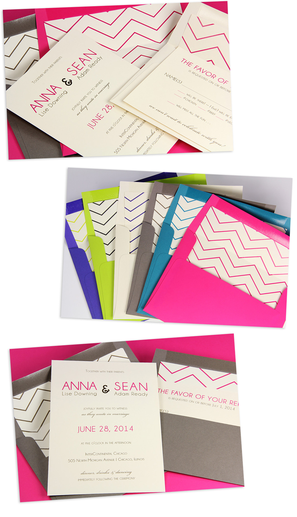 Free Printable - Chevron Design Envelope Liner &amp;amp; Invitation Set pertaining to Free Chevron Printable Invitations