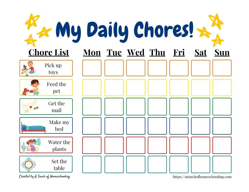 Free Printable Chore Chart For Toddlers - Start Teaching throughout Free Printable Toddler Chore Chart