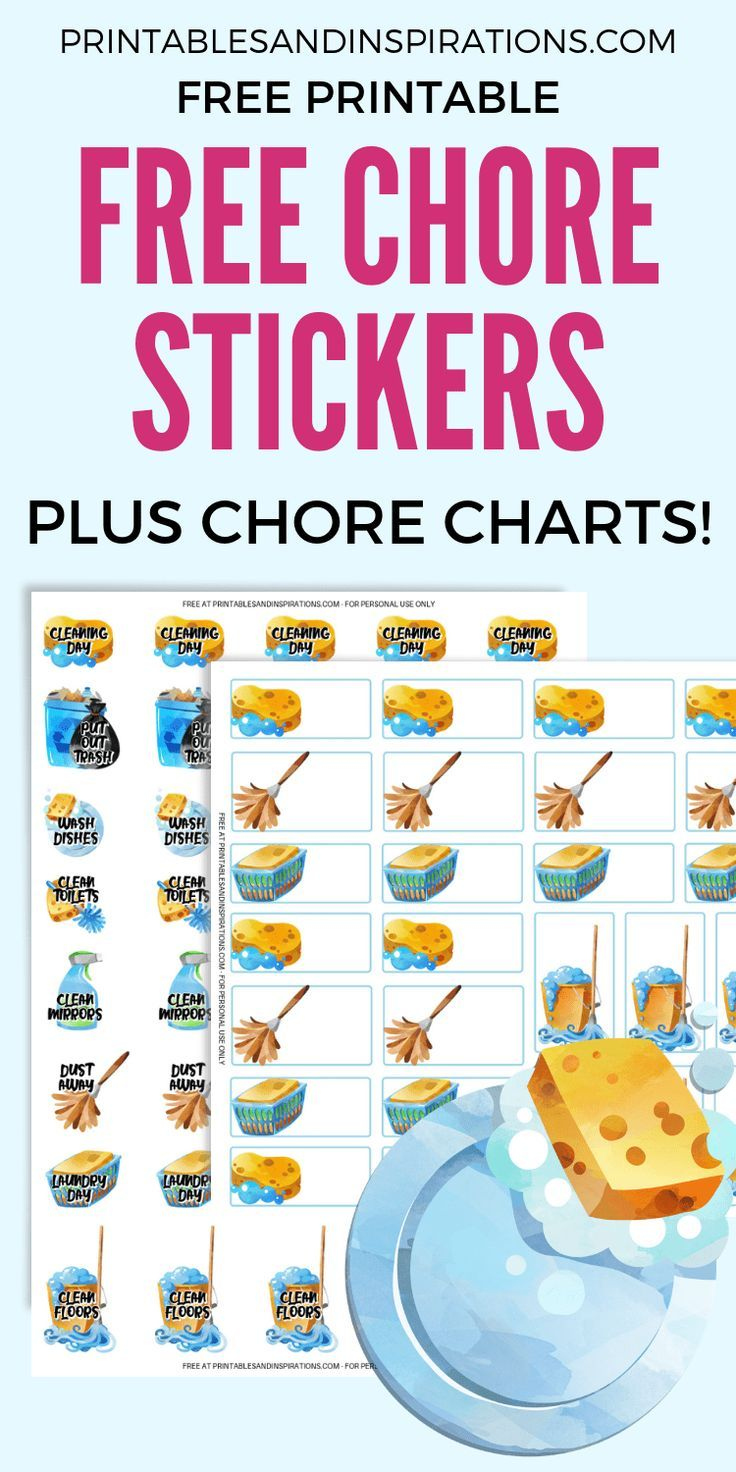 Free Printable Chore Charts And Chore Planner Stickers pertaining to Chore Stickers Free Printable