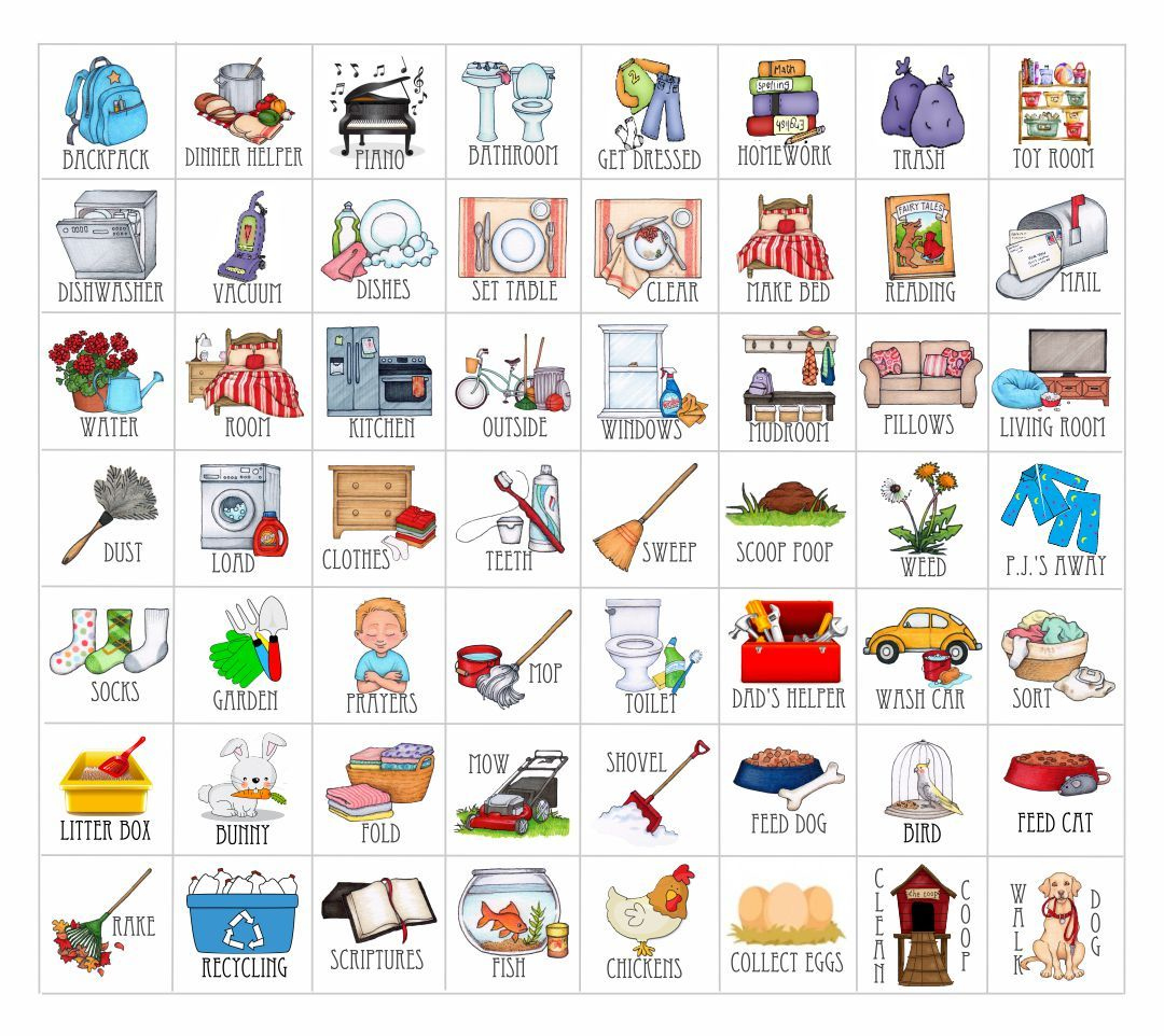 Free Printable Chore Charts For Kids | Chore Chart Clip Art throughout Free Printable Clip Art