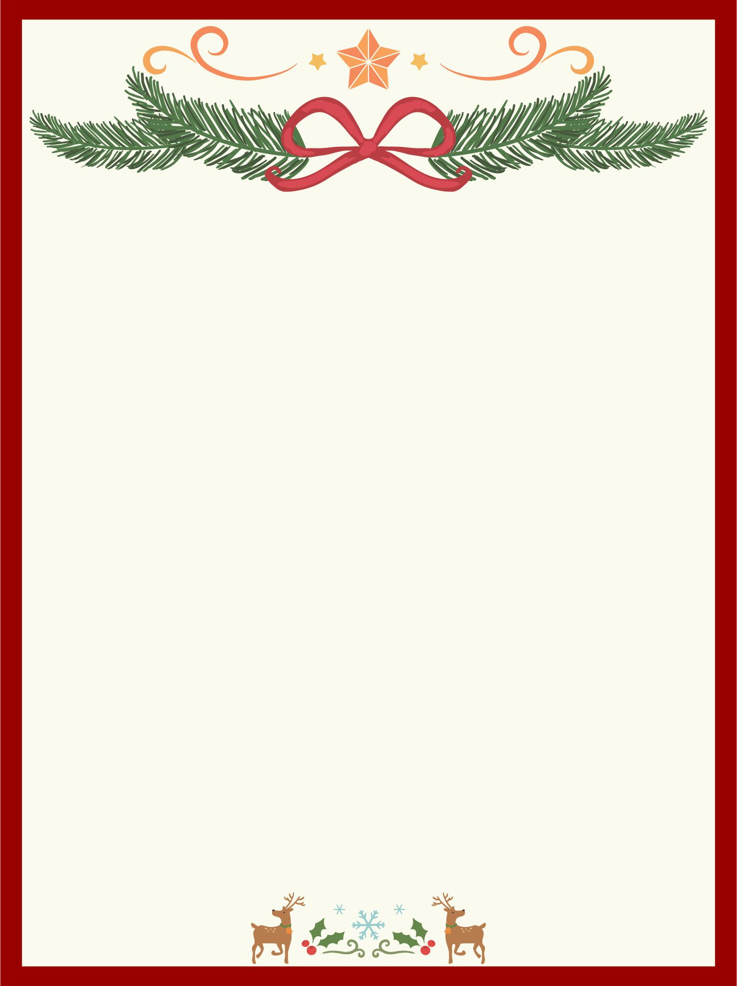 Free Printable Christmas Border Paper Stationery inside Free Printable Christmas Stationery Paper