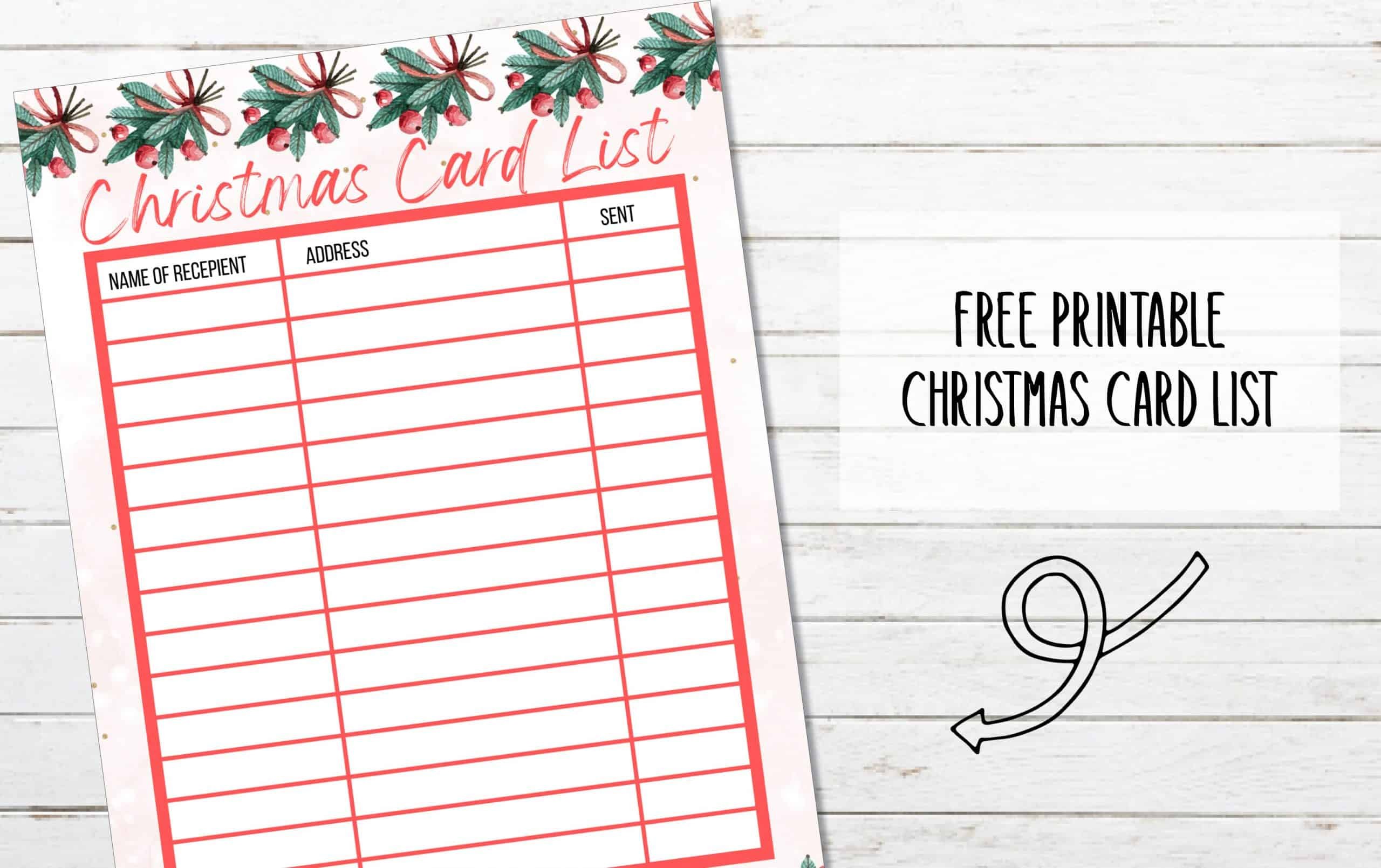 Free Printable Christmas Card List - My Printable Home with Free Printable Christmas Card List Template