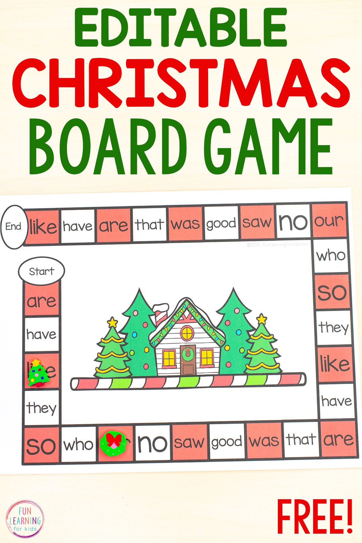 Free Printable Christmas Editable Board Game throughout Free Printable Christmas Games for Preschoolers