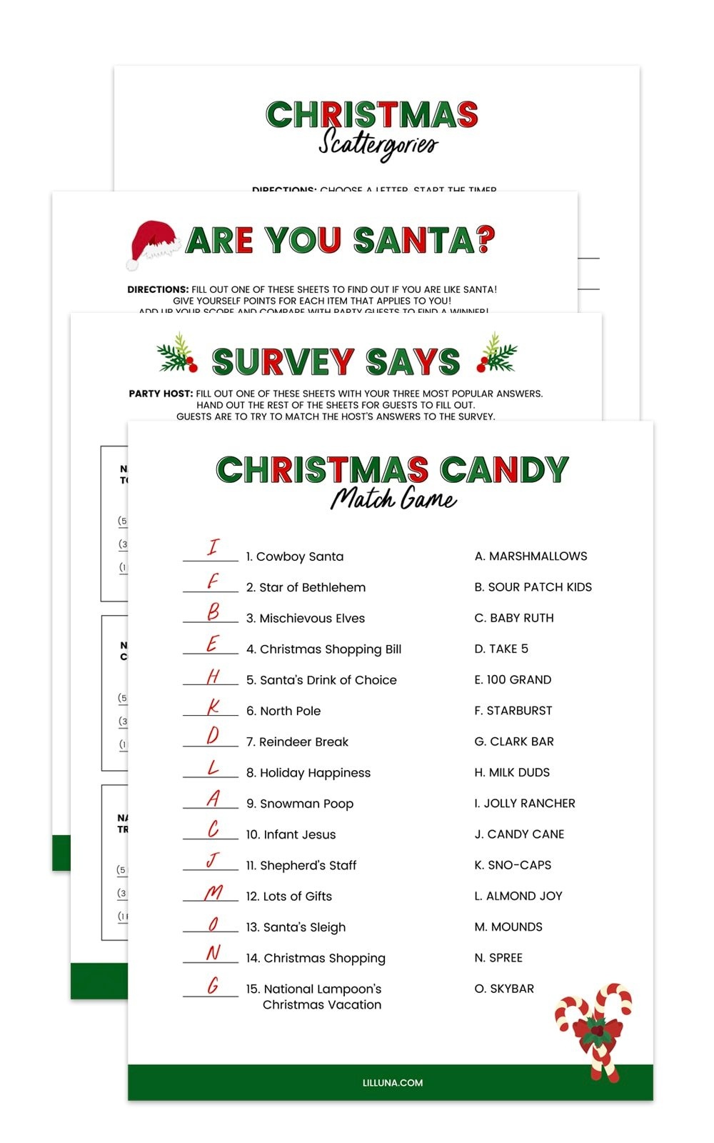 Free Printable Christmas Games {4 Freebies} | Lil&amp;#039; Luna intended for Holiday Office Party Games Free Printable