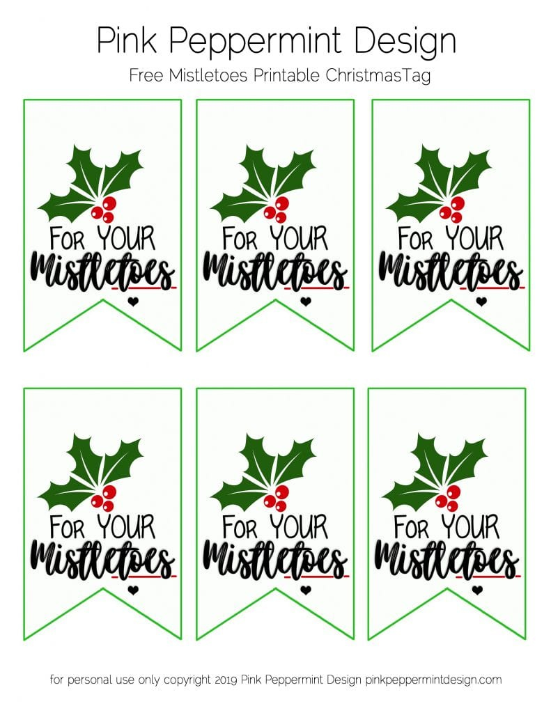Free Printable Christmas Gift Tags : For Your Mistletoes — Pink within Free Printable Mistletoe Tags