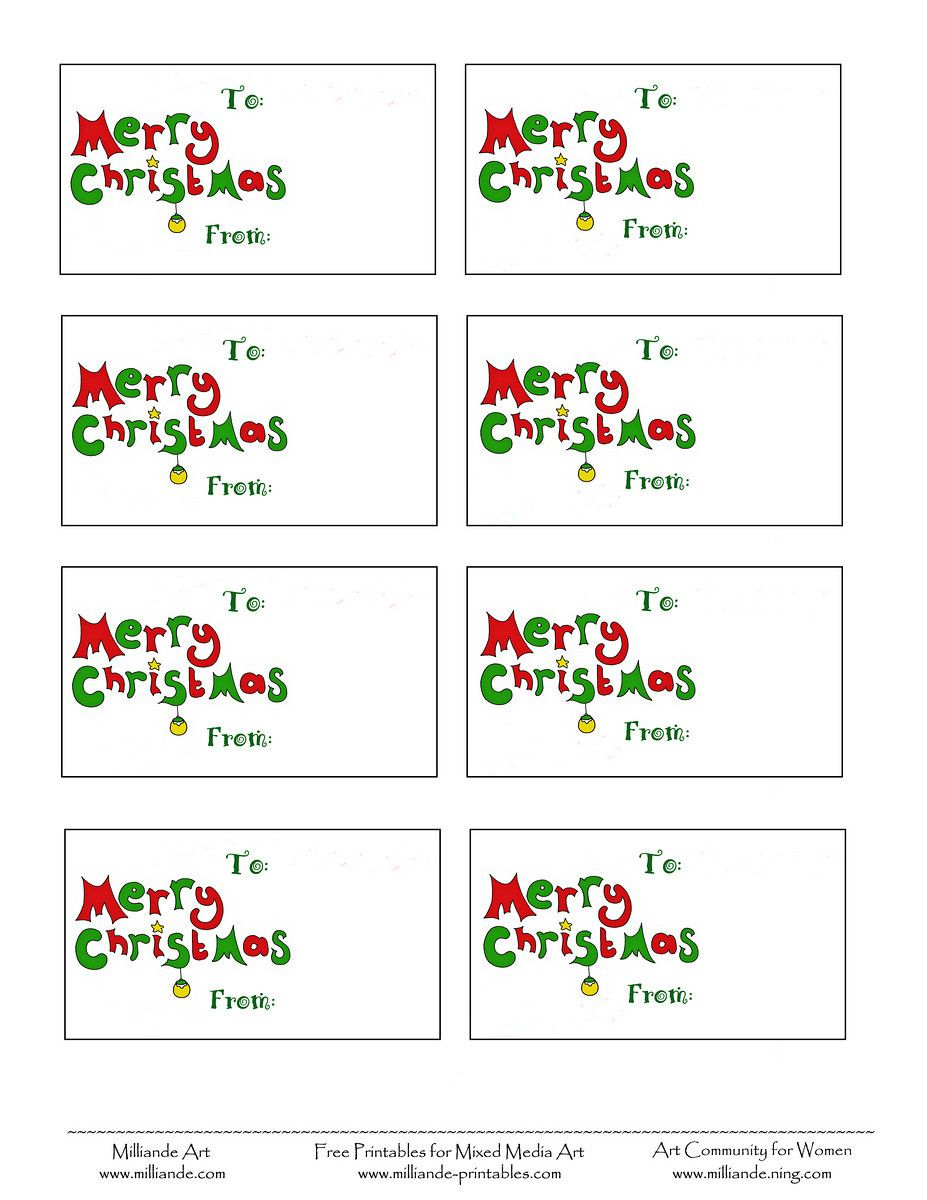 Free Printable Christmas Gift Tags Templates intended for Christmas Labels Free Printable Templates