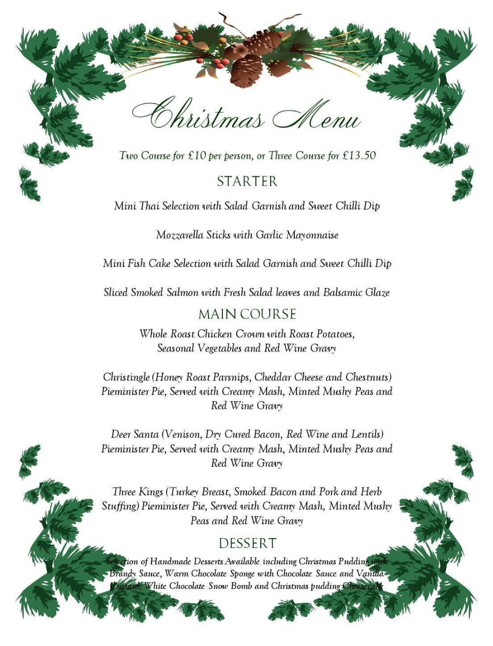 Free Printable Christmas Menu Template inside Free Printable Christmas Dinner Menu Template