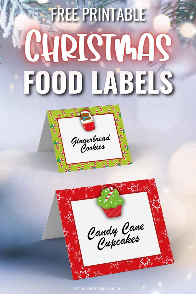 Free Printable Christmas Party Food Labels For The Buffet Table inside Free Printable Christmas Food Labels