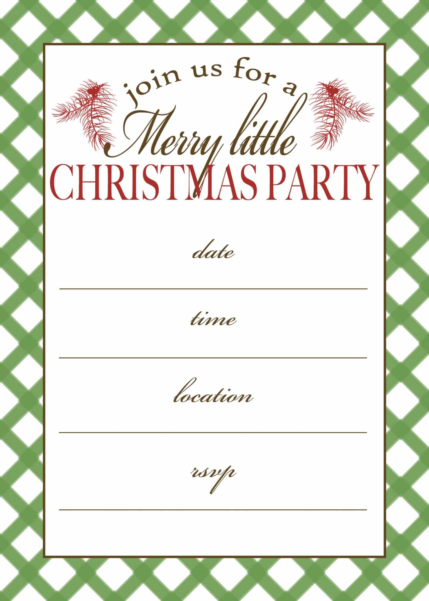 Free Printable Christmas Party Invitation | Moritz Fine Designs for Free Printable Event Invitations