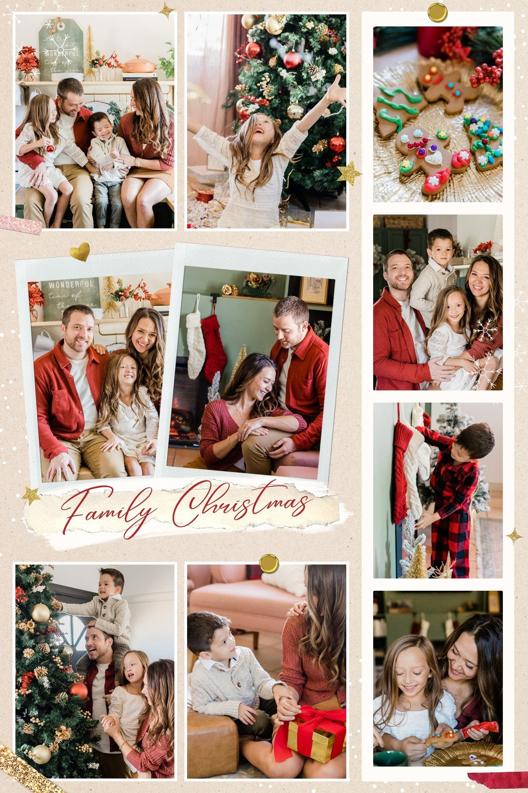 Free Printable Christmas Photo Collage Templates | Canva within Free Printable Christmas Photo Collage