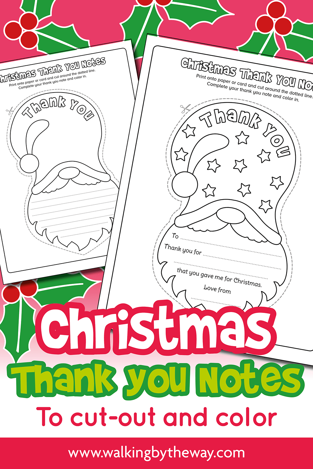 Free Printable Christmas Thank You Notes For Kids - Walkingthe Way regarding Free Christmas Thank You Notes Printable