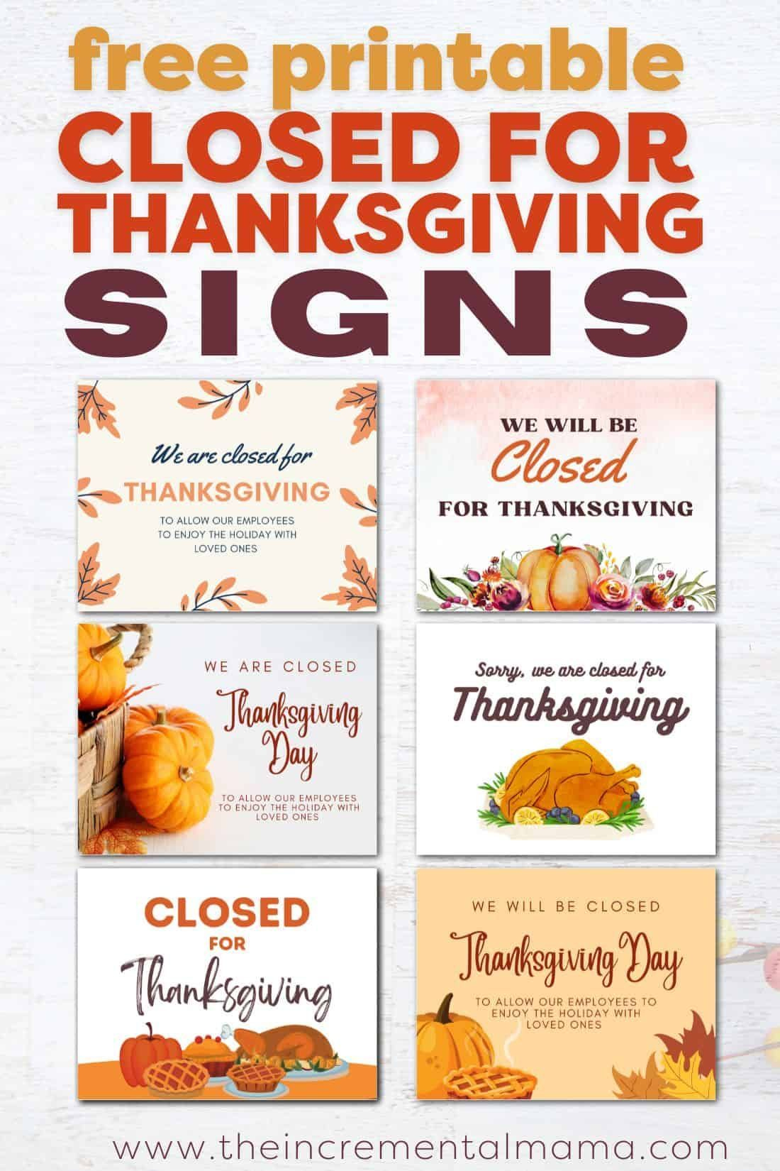 Free Printable Closed For Thanksgiving Sign Templates within Free Printable Closed Thanksgiving Day Signs